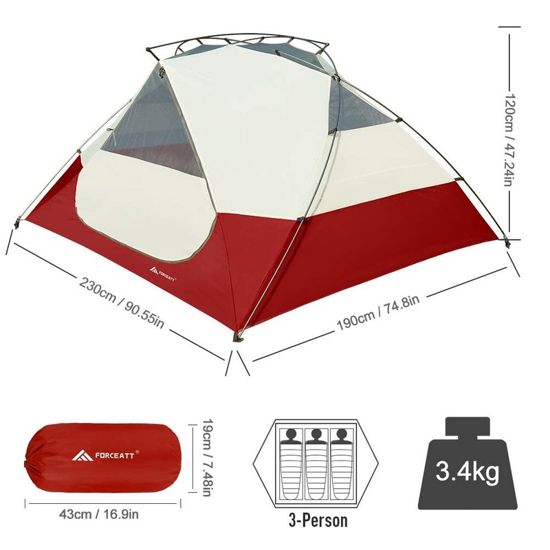 Camping Tent for 3 Persons, Backpacking Tent Waterproof & Windproof, Easy Set... gallery