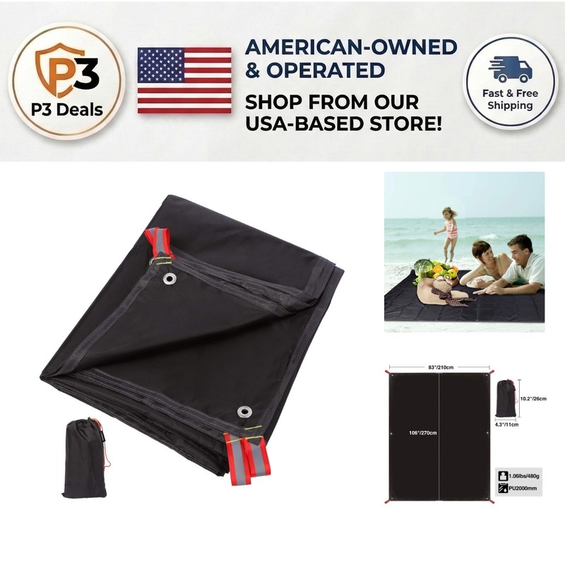 Durable 210T Ripstop Polyester Camping Tarp – 36″x83″ for Sun & Rain Canopy