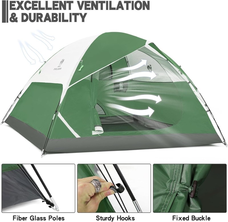 Spacious Portable Backpacking Tent for Families - Waterproof & Ventilated Design gallery