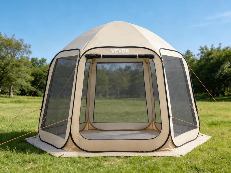 8 Person Pop Up Screen House Tent 10 x 9.2 FT Waterproof UV Protection for Backy
