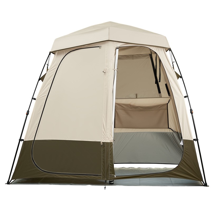 Camping Shower Tent 2-Room Foldable Privacy Changing Room 150D Oxford