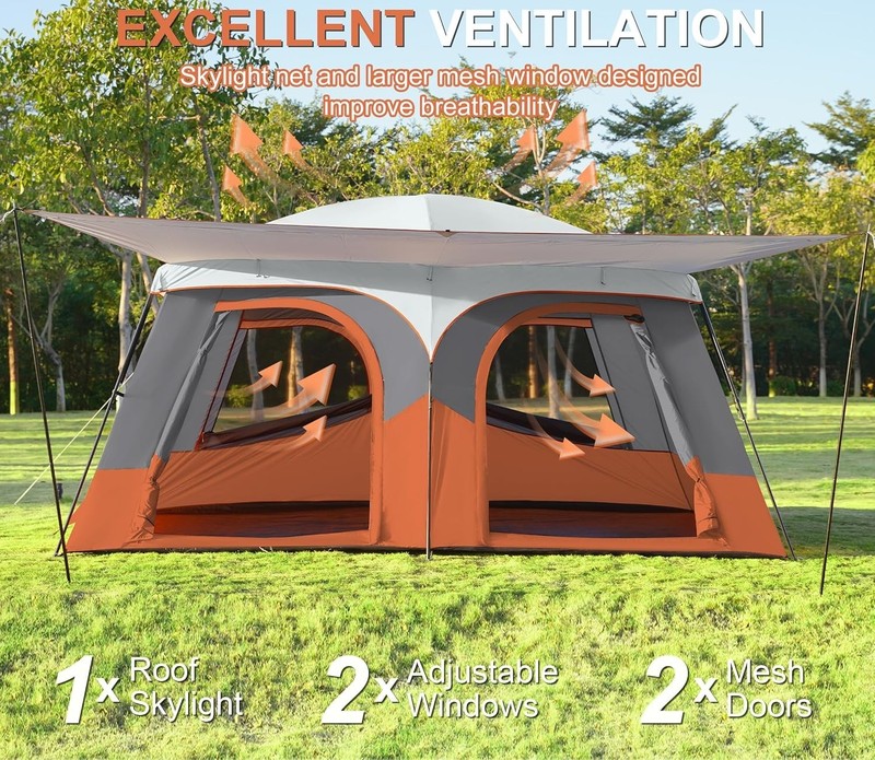 8–10 Person Family Camping Tent 2 Room Waterproof w/ Vestibule gallery
