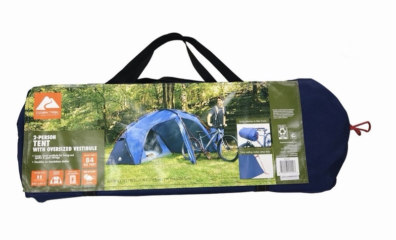 Ozark Trail 2 Person Tent with Oversized Vestibule Blue – New Ez To Transport