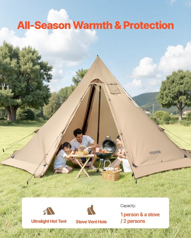 Enhanced 4.6m All-Season Tent with Vent Cap 9.7lb High Wind Resistance gallery