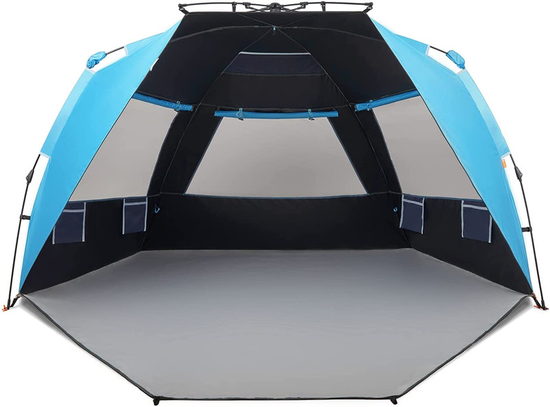 Instant Shader Dark Shelter XL Beach Tent 99″ Wide for 4-6 Person Sun Shelter UP