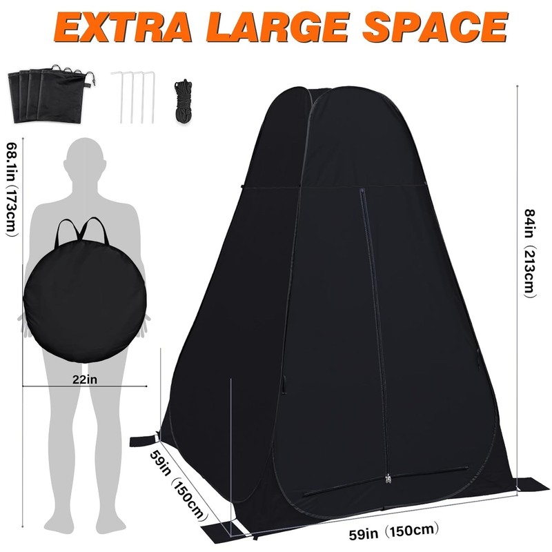7FT Extra Large Pop Up Shower Privacy Tent Portable Outdoor Bath Toilet gallery