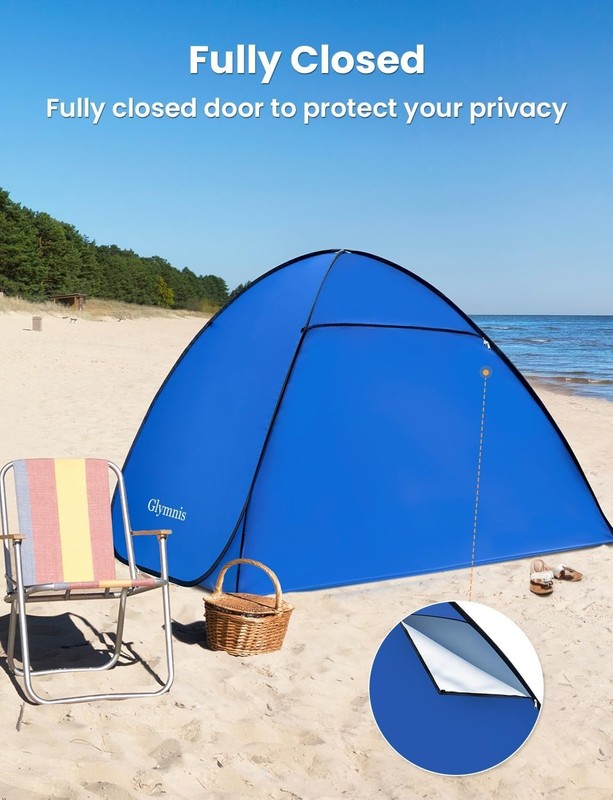 Spacious Beach Tent with Zipper Door - Easy Pop Up for All-Day Sun Protection gallery