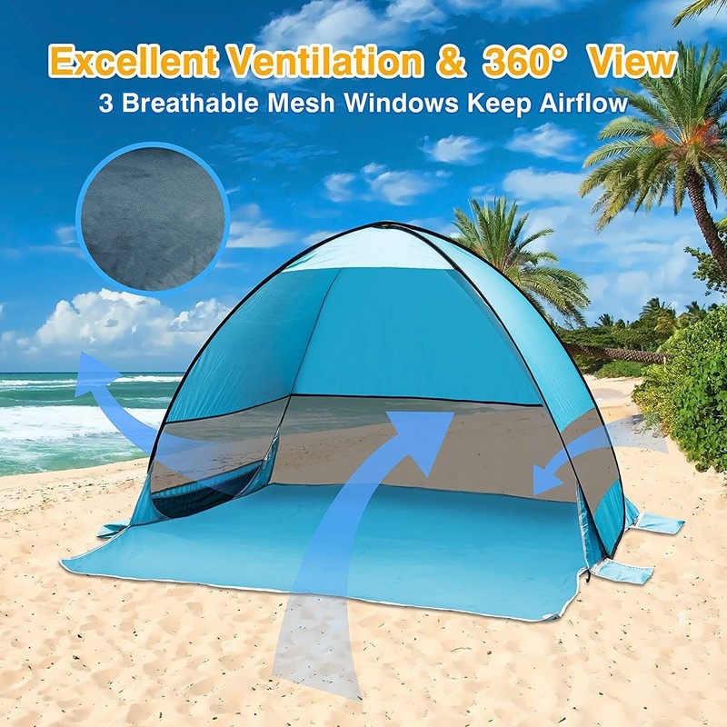 Pop Up Beach Canopy Sun Shade Shelter Outdoor Camping Fishing Tent Mesh Portable gallery
