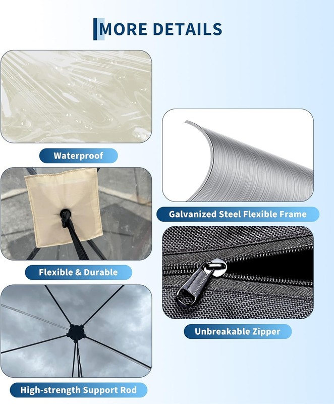 Popup Bubble Tent Waterproof 10.5x10.5ft Clear Camping Shelters Outdoor Portable gallery