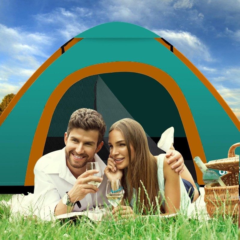 2-Person Lightweight Camping Tent with Sun Protection - Quick Assembly Included gallery