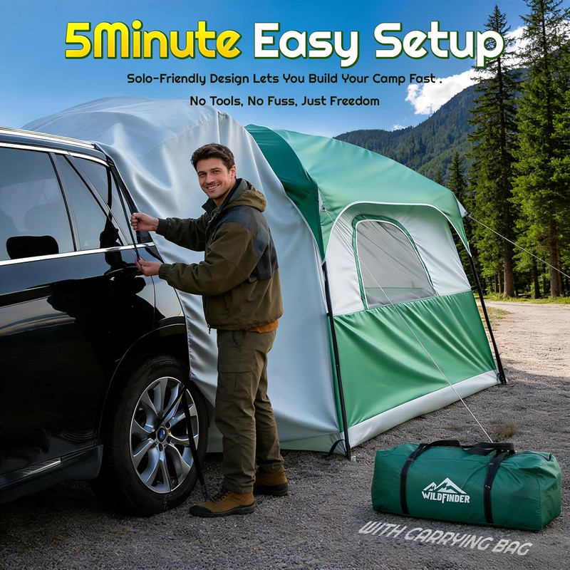SUV Tent for Camping, 10X9Ft Large Car Tent with PU3000 Waterproof, Universal Ta gallery