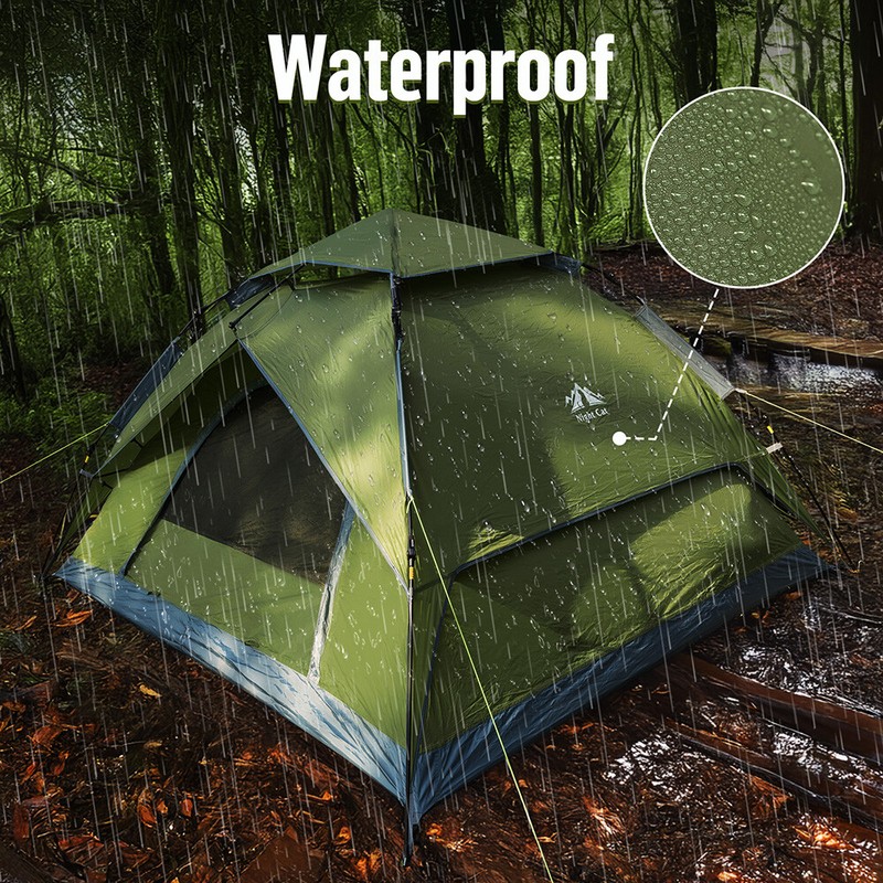 Camping Tent 2-4 Person Hydraulic Rainproof Fabric and Waterproof Double Door gallery