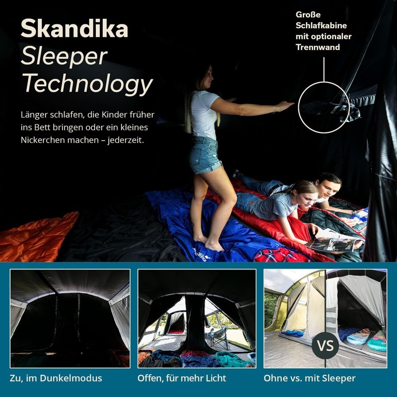 Montana 8 Person Tunnel Tent | Sleeper Technology, 3 to 4 Black Sh... gallery