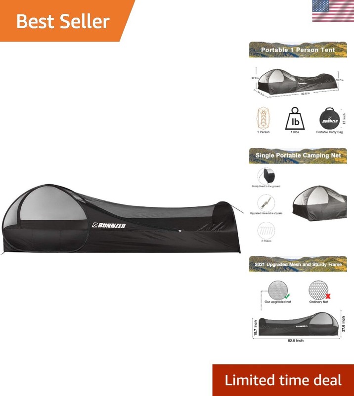 Quick Setup Pop-Up Camping Tent with Scenic Viewing Net – Outdoor Relaxation