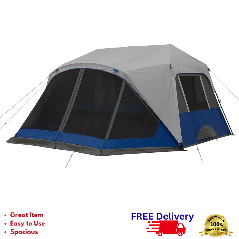 9 Person Instant Cabin Tent w/ Screen Room 2 Room Fast Setup New
