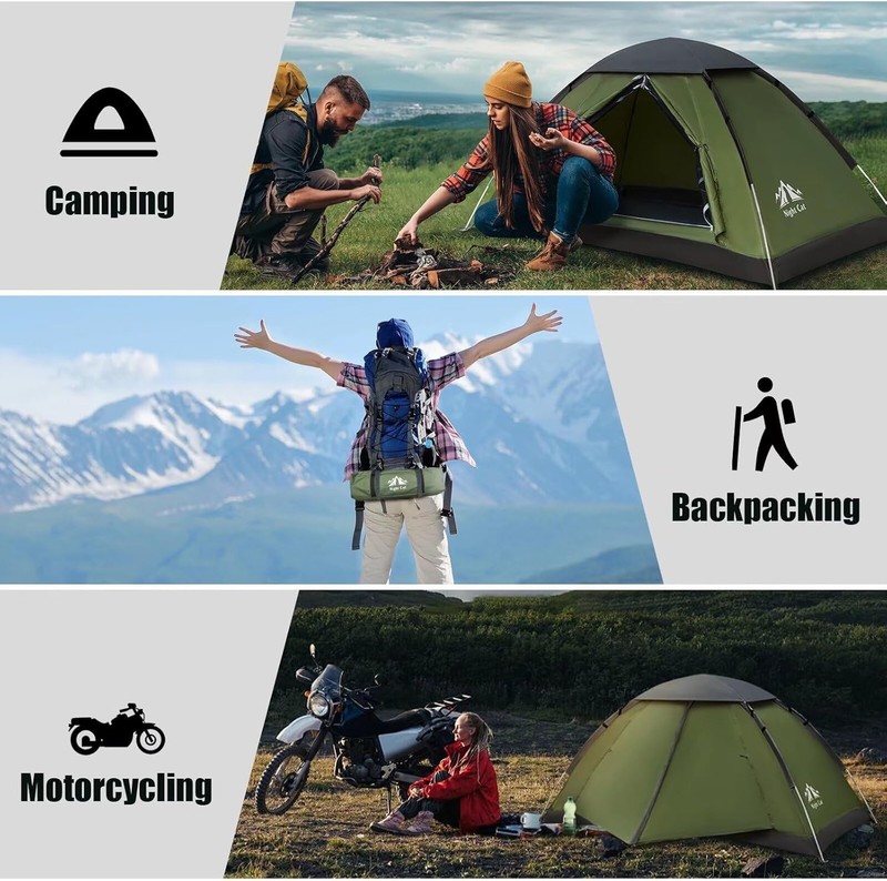 Lightweight Waterproof Backpacking Tent for 1-2 Persons - Easy Setup gallery