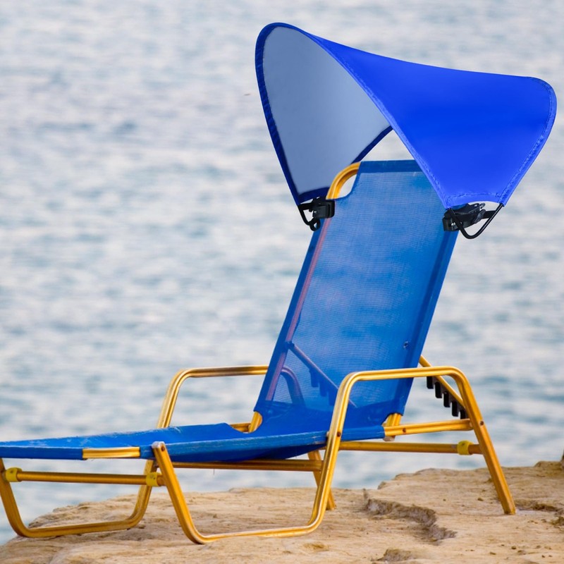 Beach Chair Canopy Foldable Chair Umbrella Sun Shade Attachment for Beach Cam gallery