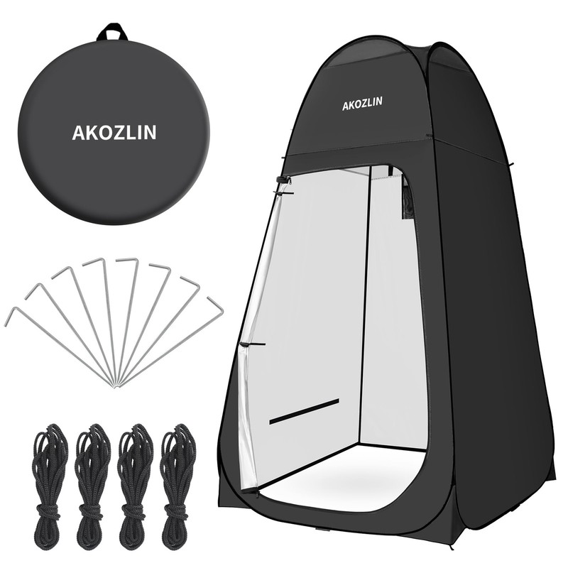 Portable Shower Tent Pop Up, Camping Shower Changing Tent, Black, with Carrier Ta…