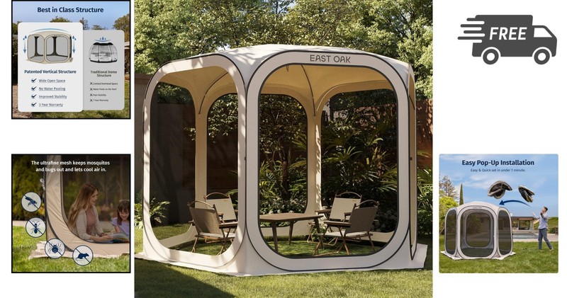 Screen House Tent Pop-Up Canopy 10x10 FT Portable Mosquito Net Shelter gallery