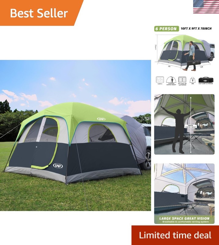 SUV Tent for Camping, 6-Person SUV Tailgate Tent – Easy Set Up with Rainfly, …