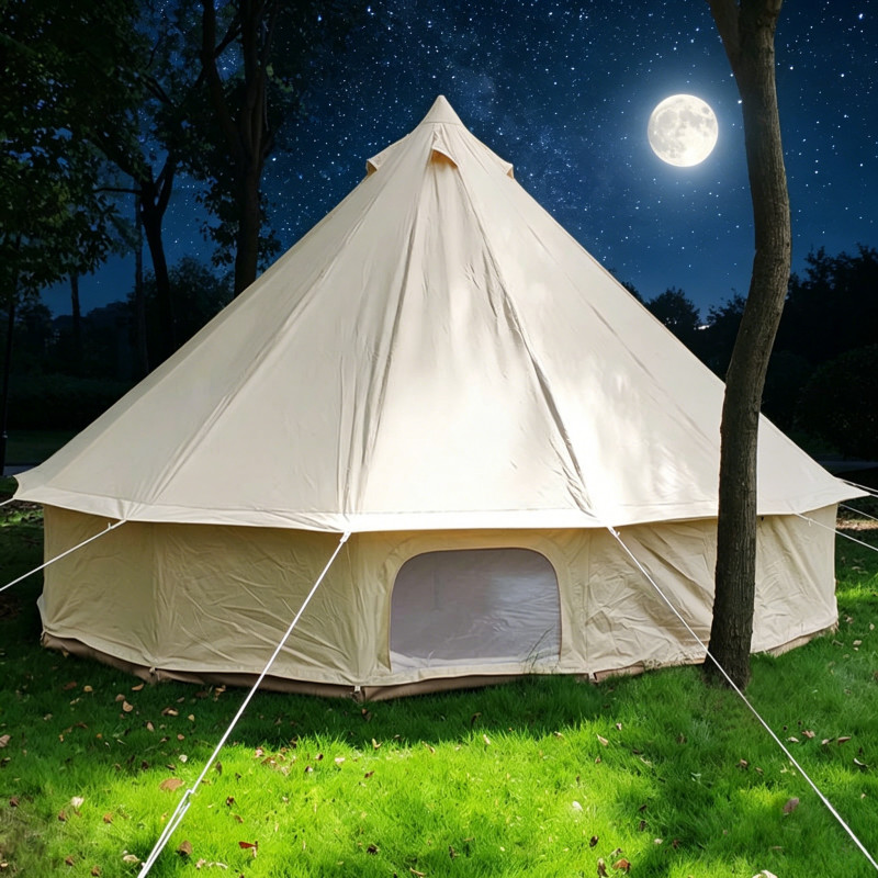 Outdoor cotton canvas bell tent 5m waterproof lawn leisure camping tent gallery