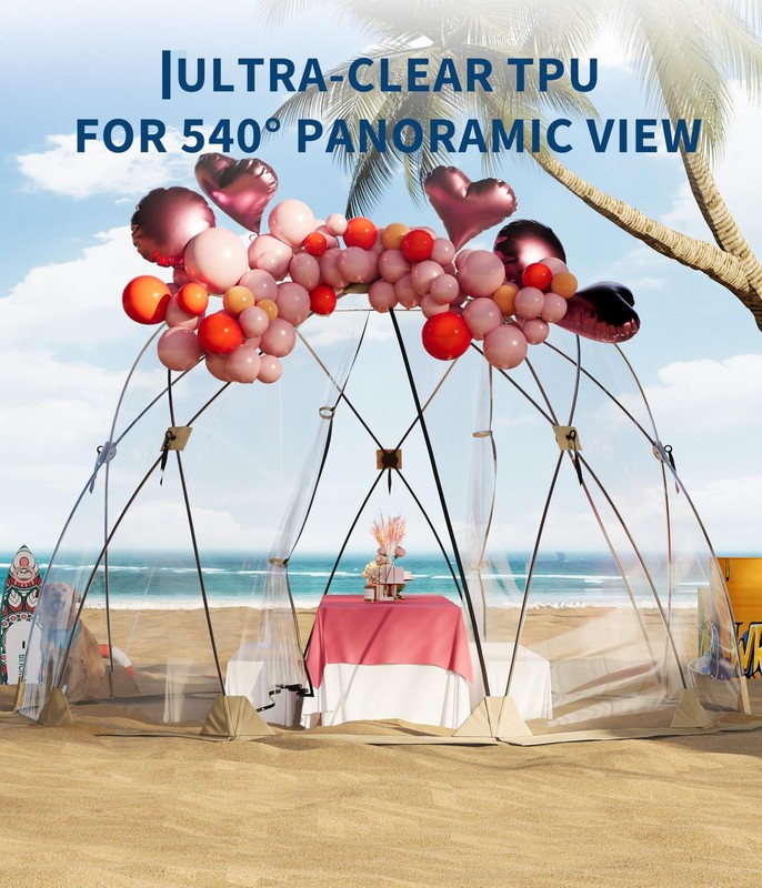 10x10 FT Clear Pop Up Bubble Tent, Outdoor All Weather Instant Camping Shelter gallery