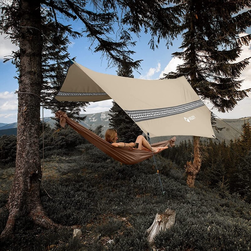 VILLEY Rain Fly Octagonal Tarp Camping Tarp Sun Shelter Waterproof Hammock Tent gallery