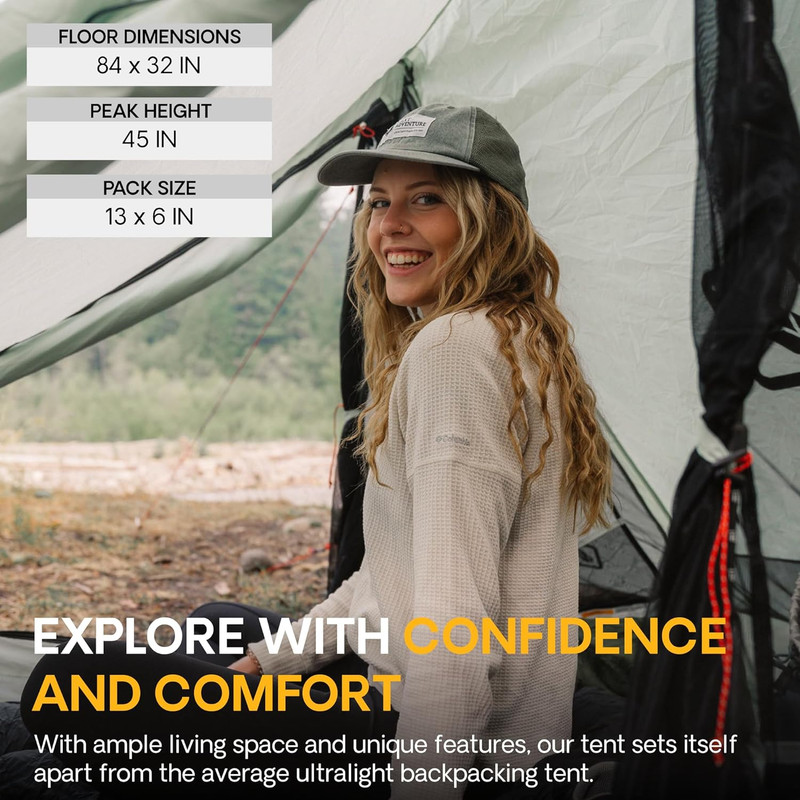 Featherstone Backbone Ultralight Tent for Backpacking, Camping, Thru Hiking - Tr gallery