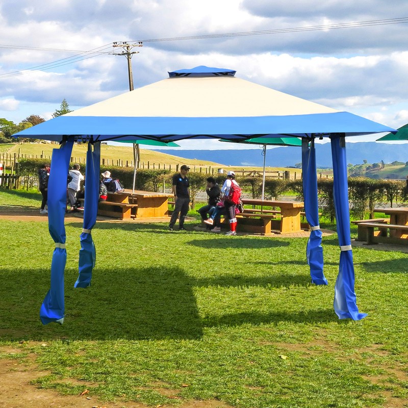 Costway13' x13' Pop Up Canopy Tent Instant Outdoor Folding Canopy Shelter Blue gallery