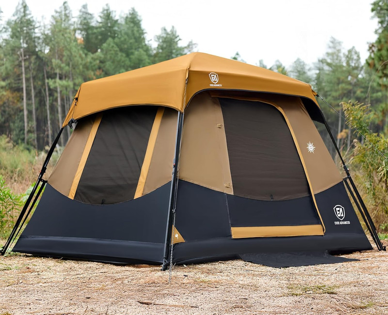 4 Person Blackout Camping Tent, 60S Easy Setup Instant Cabin Tent for Family, 40