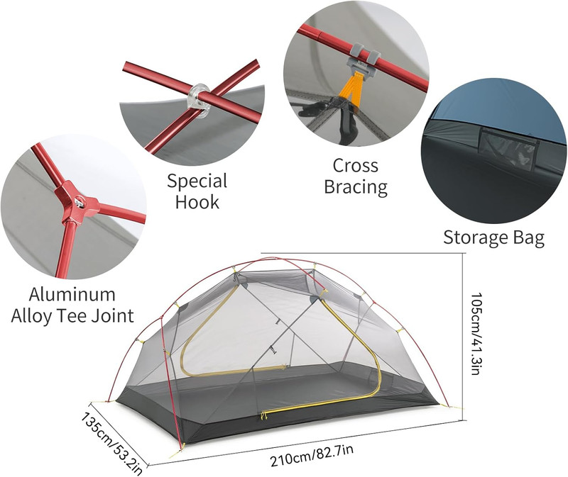 Mongar 2 Person Dome Tent Bivvy Tent 3 Seasons Lightweight Adult Freestanding Te gallery
