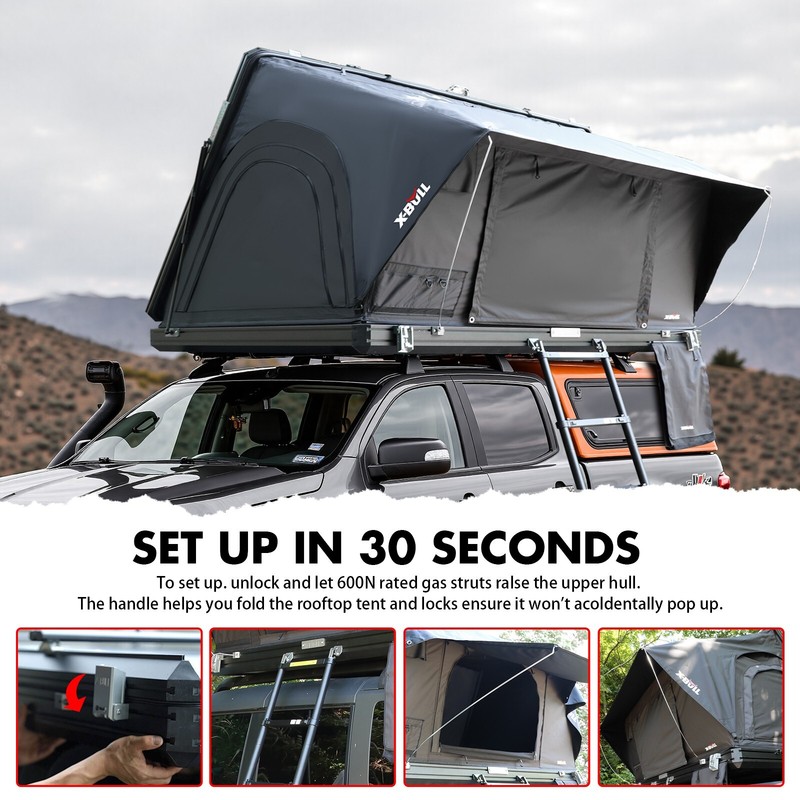 X-BULL Hard Shell Roof Top Tent with Ladder and Mattress for SUV Truck Car gallery