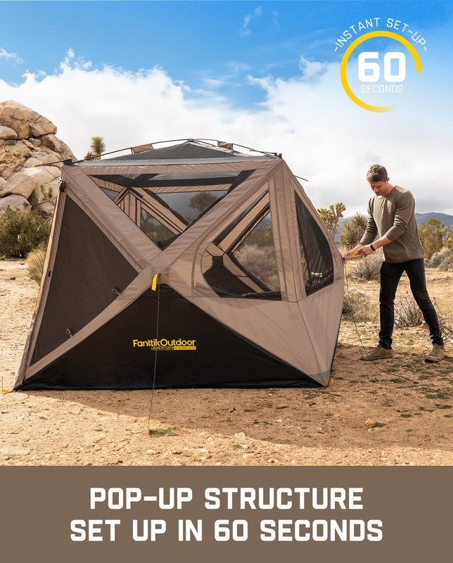 Fanttikoutdoor Alpha C4 Ultra Camping Tent 4 Person Pop up Instant Cabin Setup i gallery