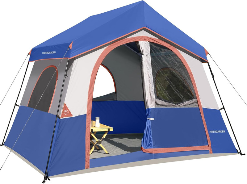 HIKERGARDEN 6-8 Person Camping Tent – Portable Family Cabin Tent for Camp, Windp
