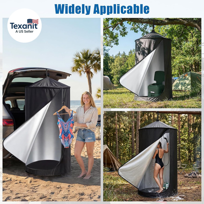 Pop up Privacy Tent for Car, 69In Portable Camping Shower Tent with Liftgate Suc gallery