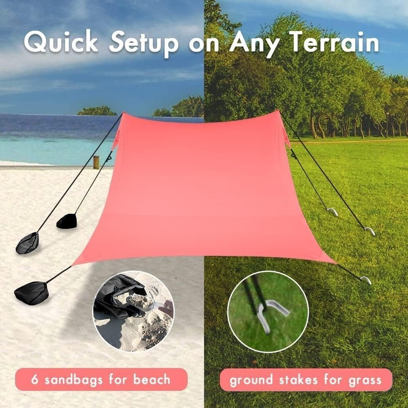 Lightweight UV-Protected Beach Canopy - 8x8 FT Easy Setup for Outdoor Gatherings gallery