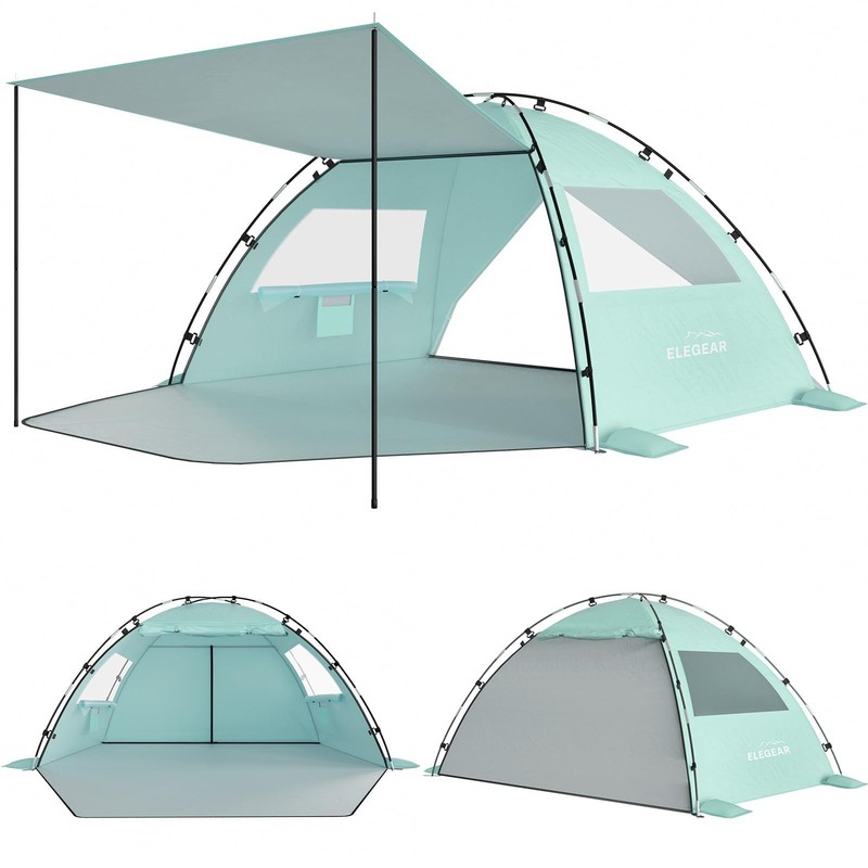 CumbreX™ Beach Tent Sun Shelter with Canopy, 6-8 Person Pop Up Beach Tent, Ea…