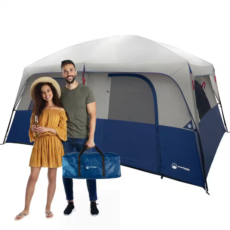 10-Person Large Family Outdoor Camping Tent - with 2-Doors, Room Divider, 4 Scre gallery