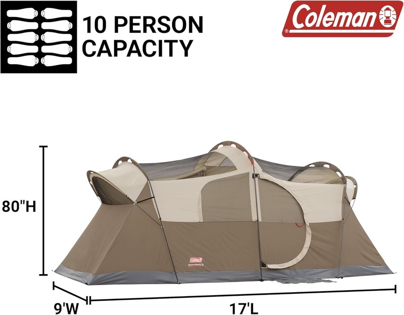 Coleman WeatherMaster 10-Person Camping Tent with Rainfly&Room Divider,Pfas-free gallery