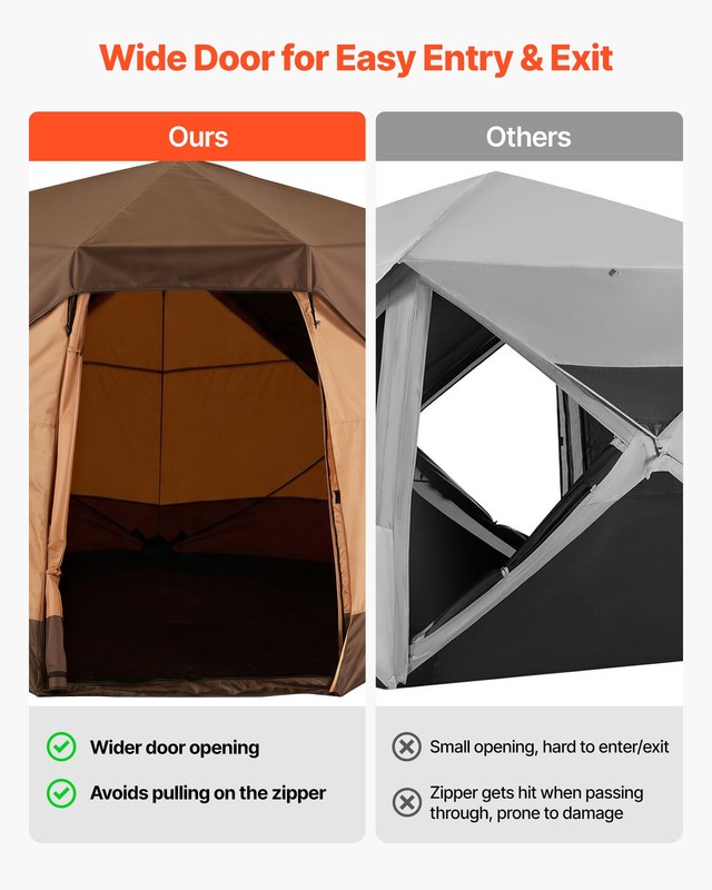 VEVOR Camping Tent 6 Person Instant Cabin Tent Large Family Pop Up Tent Rainfly gallery