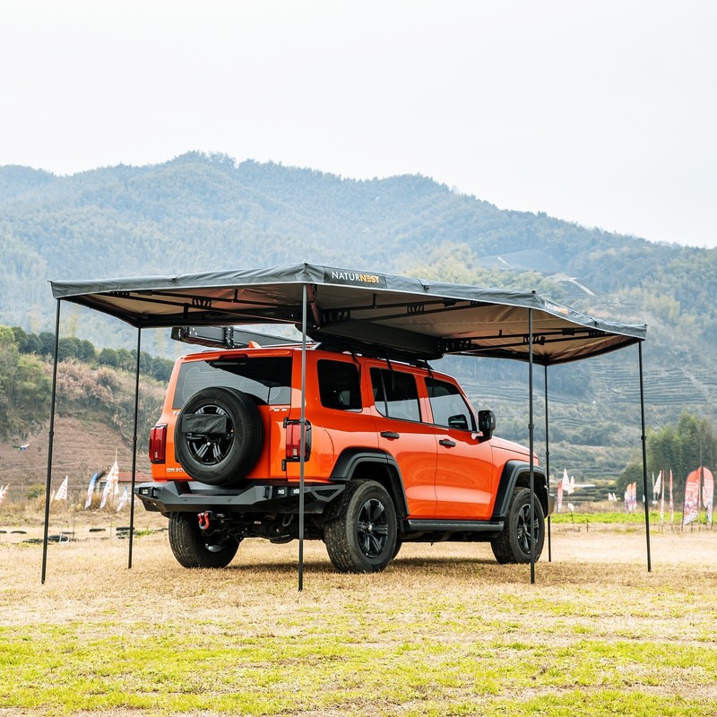 Naturnest Polaris Plus Rooftop Tent Camping & 270 Plus Car Awning Passenger Side gallery