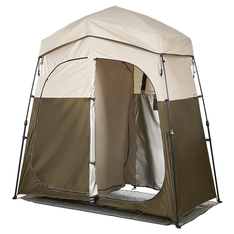 2-Room Camping Shower Tent 150D Oxford Silver Coating, Portable gallery