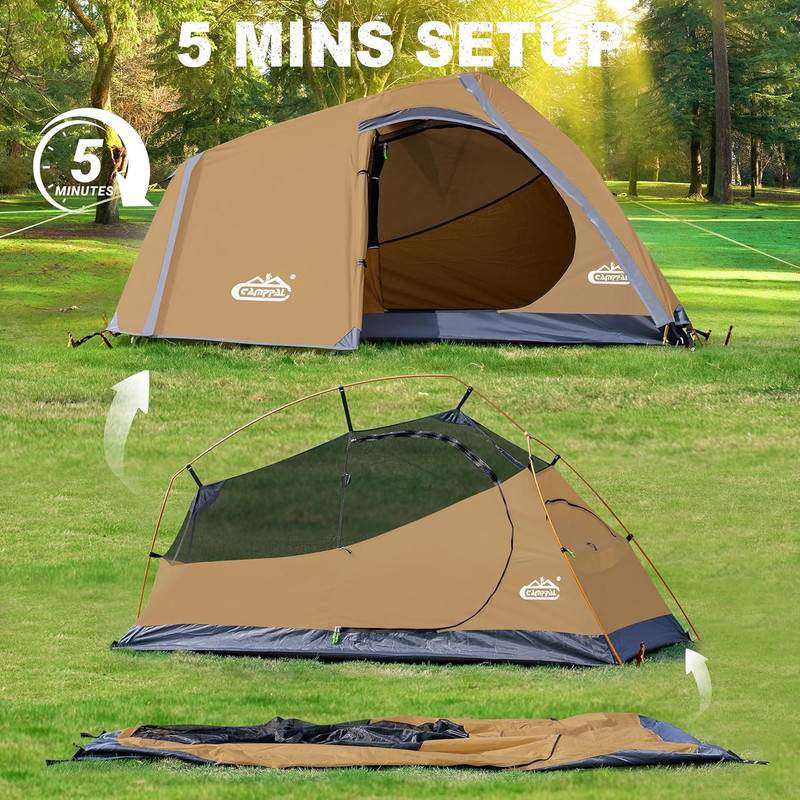 1 Person Backpacking Tent Waterproof Windproof Single Person Tent Lighweight Com gallery