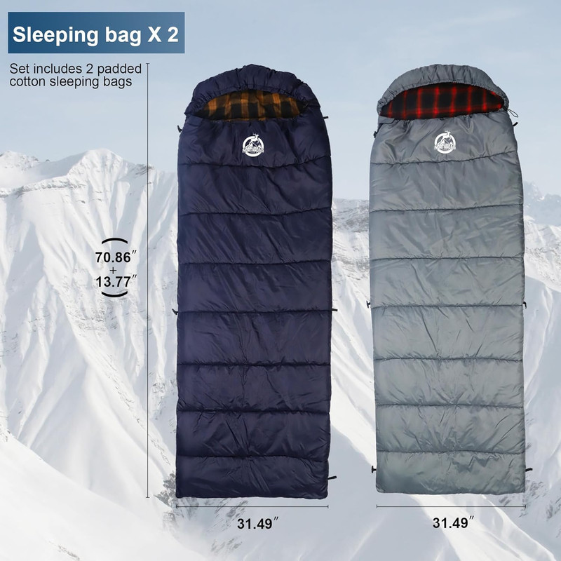 9PCS Camping Tent Kit, Including 1 2/3 Person Dome Tent, 2 Sleeping Bag, 2 Sleep gallery