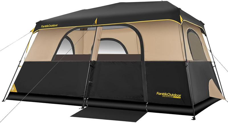 Fanttikoutdoor Instant Cabin Tent 6/8/10/12 Person Camping Tent Setup in 60 Seco