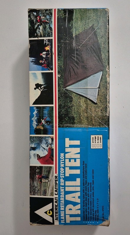 Vintage American Camper 2-Person Trail Tent – 7′ x5′ x3′ in Orig. Box 1980’s LN!