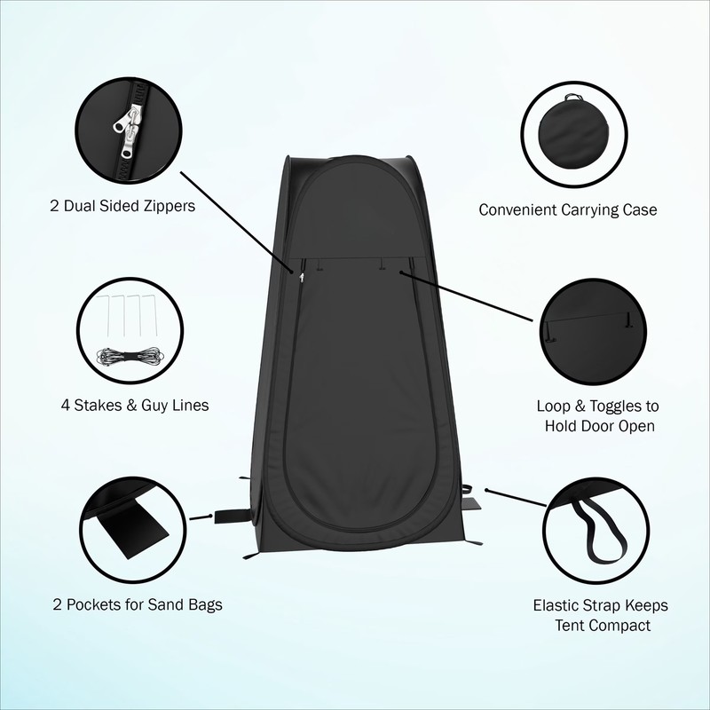 Outdoors Pop Up Privacy Tent, Dressing Room, or Bathroom (Black) gallery