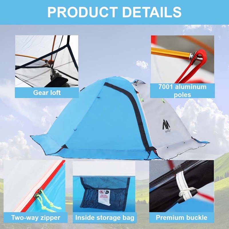 4 Season Waterproof Double Layer Tent 2 Person Ultralight fr Camping Backpacking gallery