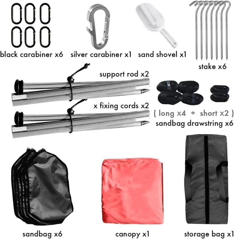 Lightweight UV-Protected Beach Canopy - 8x8 FT Easy Setup for Outdoor Gatherings gallery