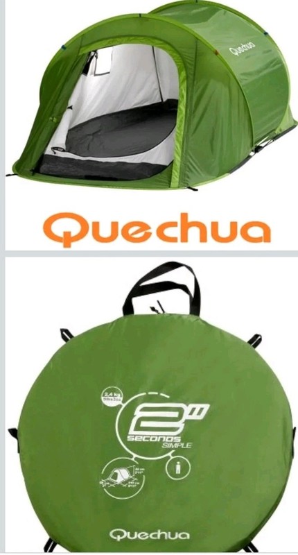 QUECHUA 2 Seconds I 2.10m x 0.90m 1 Person Tent Camping & Hiking Backpack gallery